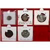 Image 2 : INDIA: LOT of 3 silver and 2 base metal coins