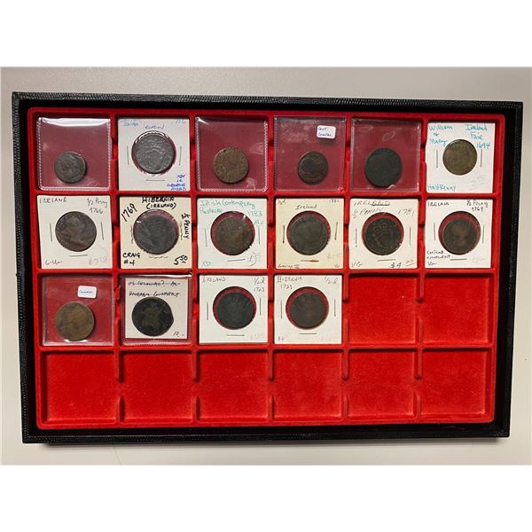 GREAT BRITAIN, IRELAND, AND UNITED STATES: LOT of 16 coins and tokens