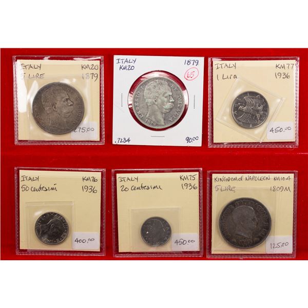 ITALY: LOT of 6 coins