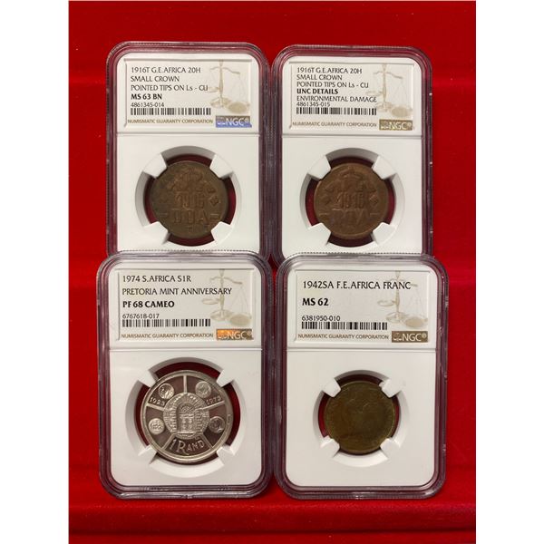 AFRICA: LOT of 4 certified coins