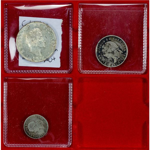 COLOMBIA: LOT of 3 coins