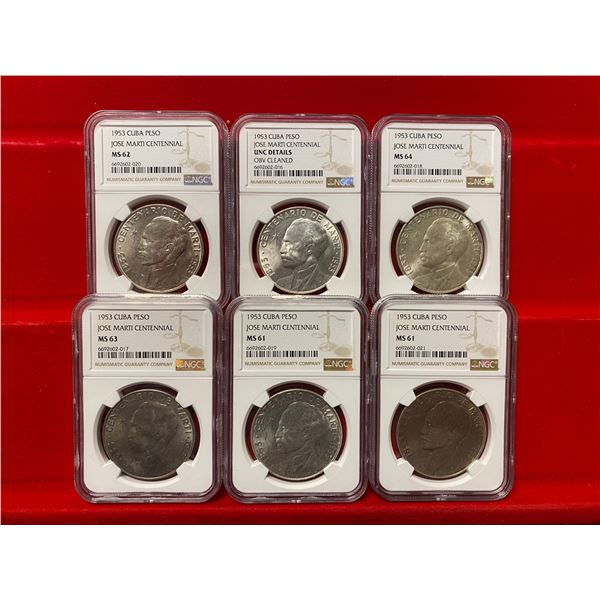 CUBA: LOT of 6 coins
