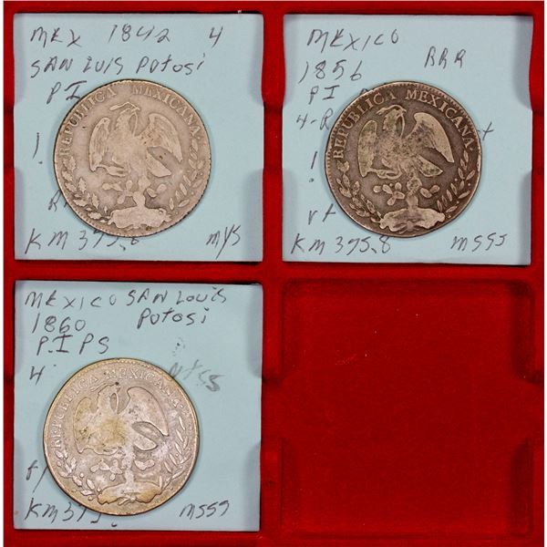 MEXICO: Republic, LOT of 3 coins, Fine