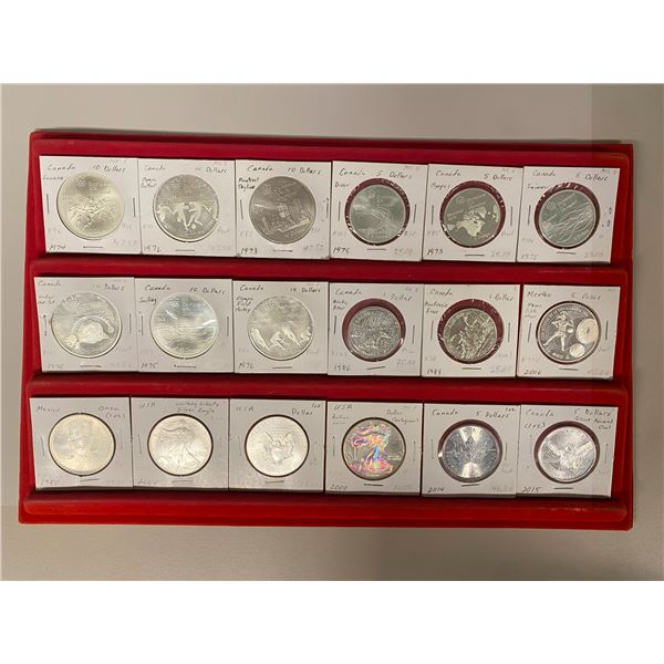 NORTH AMERICA: LOT of 18 coins