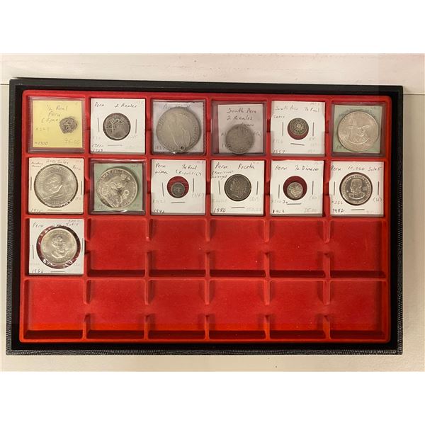 PERU: LOT of 13 AR coins