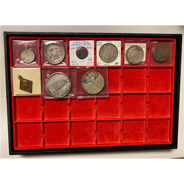 SOUTH AMERICA: LOT of 9 medals and tokens