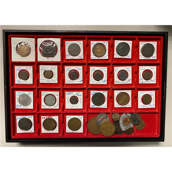 UNITED STATES: LOT of 30 coins, tokens, and medals