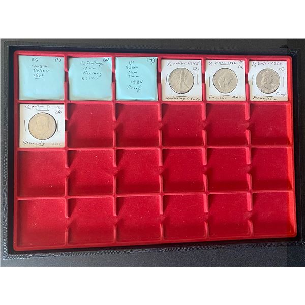 UNITED STATES: LOT of 6 silver & 1 clad coins dated 1987