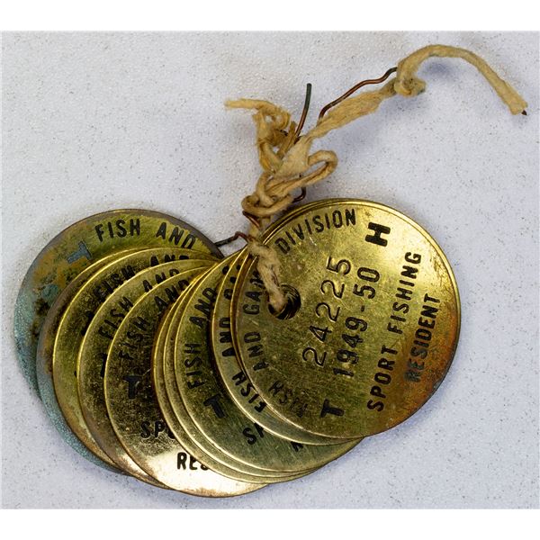 HAWAII: LOT of 13 brass license tags