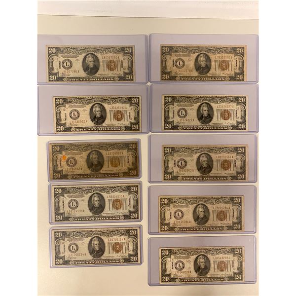 HAWAII: LOT of 10 banknotes
