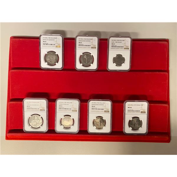 IRAQ: Republic, LOT of 7 certified coins