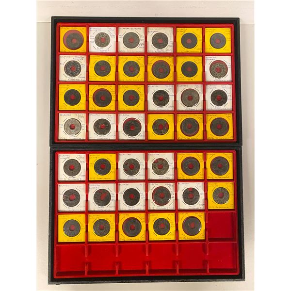 MALAYSIA - STATES: KELANTAN: Mansur, 1891-1900, LOT of 41 tin pitis, AH1314
