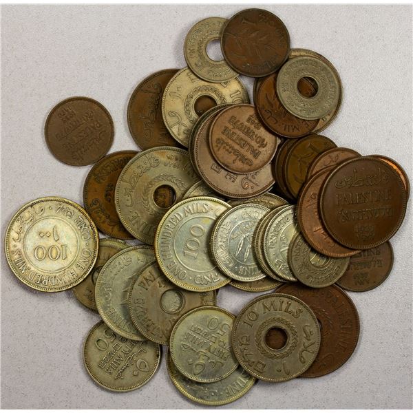 PALESTINE: British Mandate, LOT of 41 coins