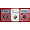 Image 1 : STRAITS SETTLEMENTS: Victoria, 1867-1901, LOT of 3 certified coins