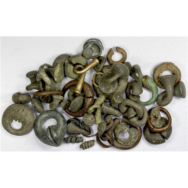 THAILAND - KINGDOMS: Lavapura, ca. 1050-1350, LOT of 48 ring money
