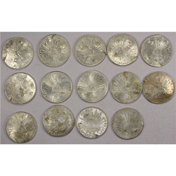 CHINA - CHOPMARKS: MEXICO: LOT of 14 AR 8 reales