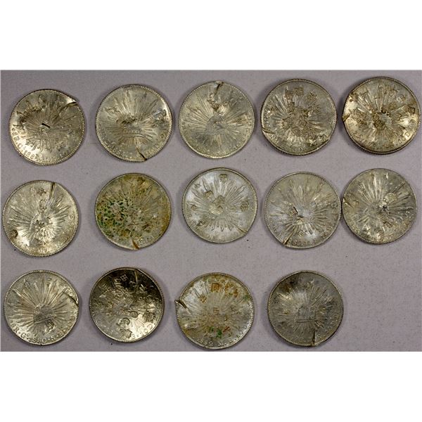 CHINA - CHOPMARKS: MEXICO: LOT of 14 AR 8 reales
