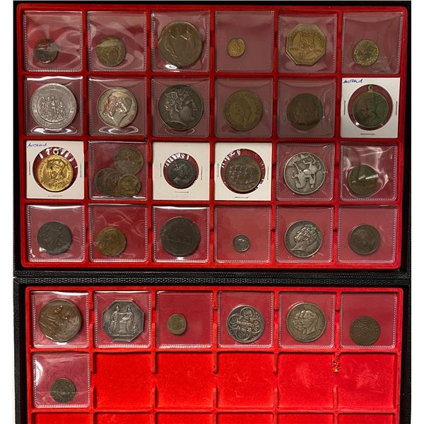 WORLDWIDE: LOT of 38 tokens and medals