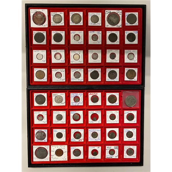 WORLDWIDE: LOT of 64 coins and tokens
