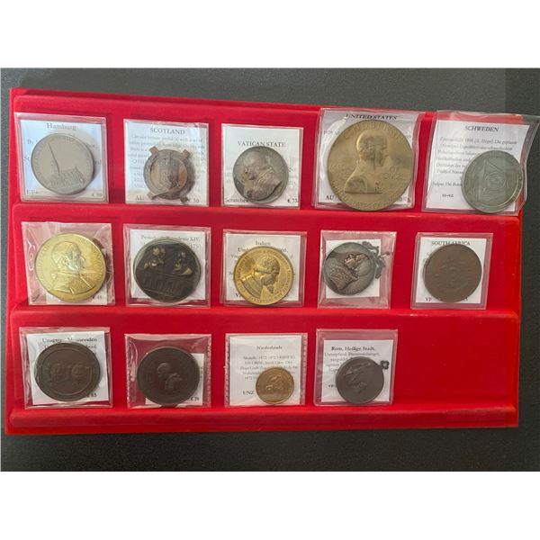 WORLDWIDE: LOT of 15 medals