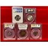 Image 2 : WORLDWIDE: LOT of 5 certified coins
