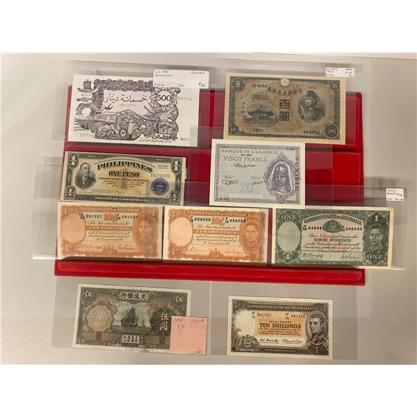 WORLDWIDE: LOT of 9 banknotes