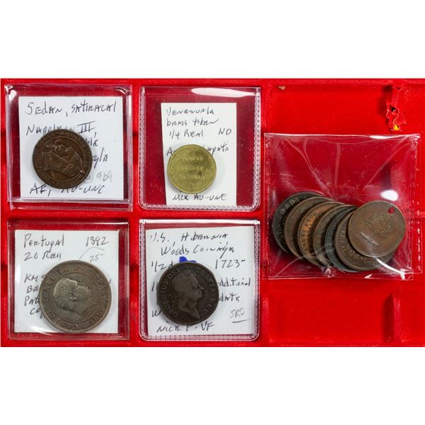 WORLDWIDE: LOT of 11 coins, medals, and tokens