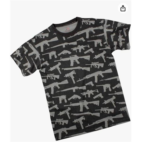 Rothco Vintage Black Gun T-Shirt, Size L
