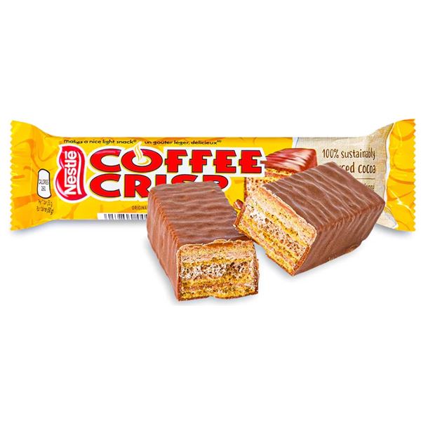 Lot of 12 Nestle Coffee Crisp Bars, 50g Each