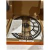 Image 2 : 16-Inch Round Wall Clock With Roman Numerals and Black Frame