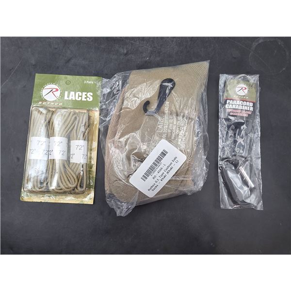 Rothco Laces, Paracord Carabiner, and Mesh Bag Set