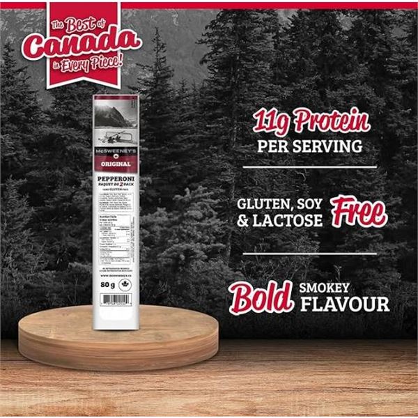 McSweeney’s Pepperoni Sticks 8 x 80g – Packaged Snack Sticks