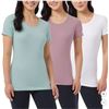 Image 1 : Women’s 3-Pack Short Sleeve Scoop Neck Shirts, Size Large