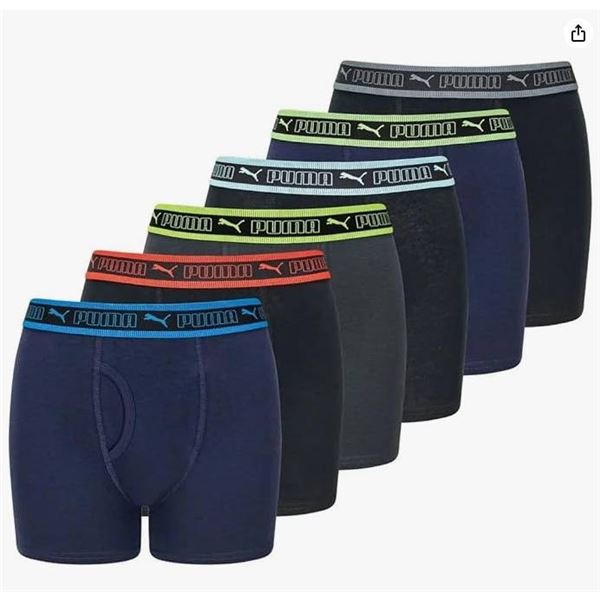 Puma Boys Boxer Brief Set SP Size, 8-Pack Cotton Blend