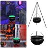 Image 1 : Black Metal Cauldron with Tripod Stand and Chain