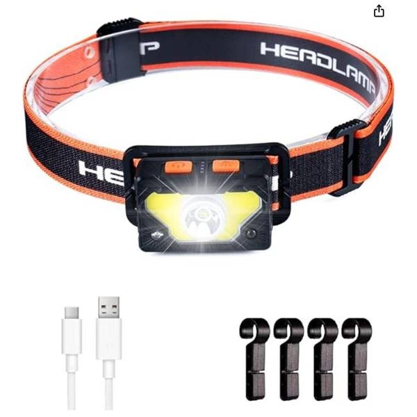 B Stars LED Headlamp With Adjustable Headband And USB Charging Cable