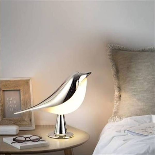 Ruiomii Bird Lamp With Rechargeable Touch Dimming and Aromatherapy Feature – Silver