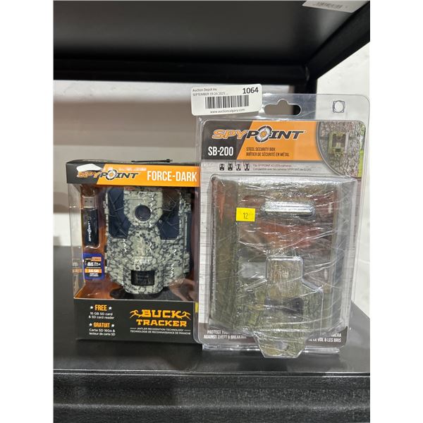Lot of Spypoint Force-Dark Buck Tracker Camera With SB-200 Security Box