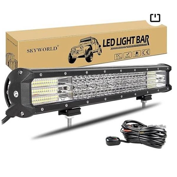 SKYWORLD 20 inch 510W LED Light Bar 4 Row Spot Flood Combo Beam Off Road Lights