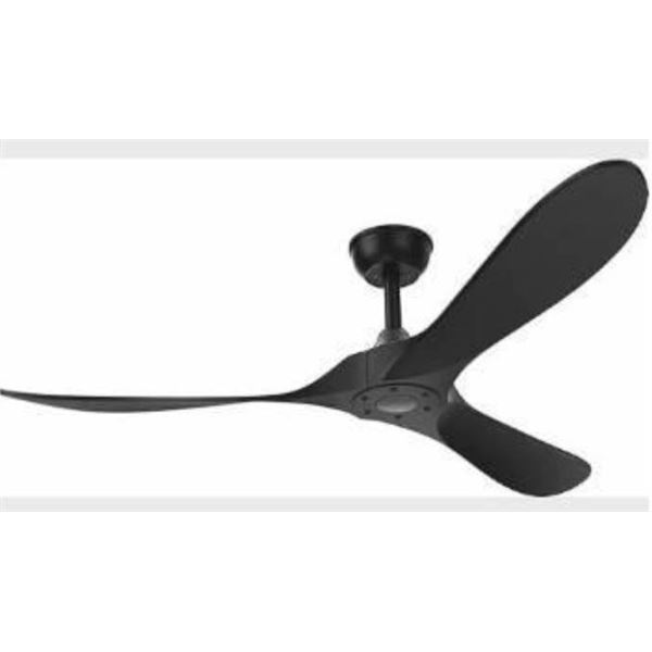 Flush Mount Black Ceiling Fan With Remote