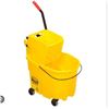 Image 1 : Rubbermaid 7580 Yellow WaveBrake Mop Bucket With Wringer Combo