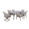 Image 2 : Hampton Bay Luxley 7-Piece Wicker String Patio Dining Set with Beige Cushion