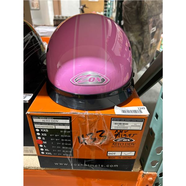 ZOX Alto DDV Motorcycle Helmet, Pink Stripe, Medium Size