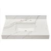 Image 1 : Altair White Calacatte Quartz Bathroom Vanity Top with Integrated Sink