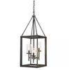 Image 1 : Rustic Rectangular Wood Chandelier with Antique Wood Frame, 12 Inches