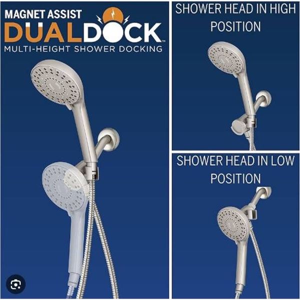 Waterpik DualDock Multi-Height Shower Docking System with Handheld Showerhead