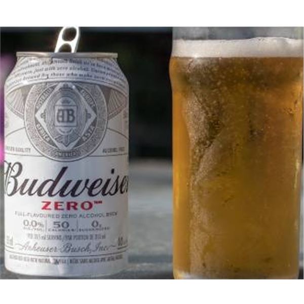 Lot of 2 – Budweiser Zero 12 x 355 mL Cans, Full-Flavored Alcohol-Free Brew