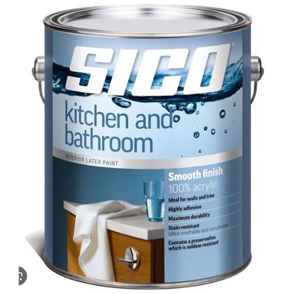 Lot of 2 – Sico Kitchen and Bathroom Paint, 3.5L