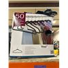 Image 2 : 50 Black Flocked Non-Slip Hangers, 45 cm x 24.4 cm