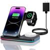 Image 1 : 3-in-1 Foldable Wireless Charging Station With Night Light